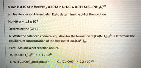 kb for nh3|Solved = 8. Use the Henderson